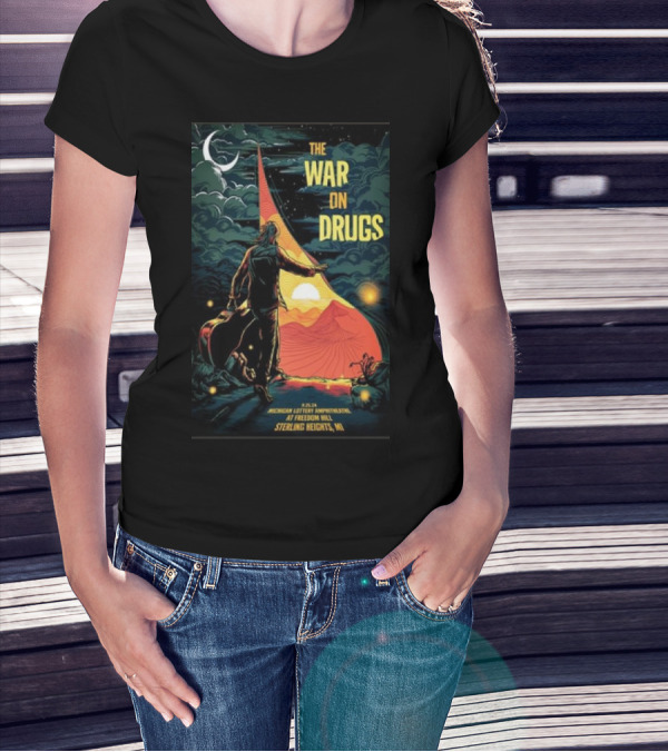 The War On Drugs Live At Michigan Lottery Amphitheatre Freedom Hill Sterling Heights September 25 T-Shirt