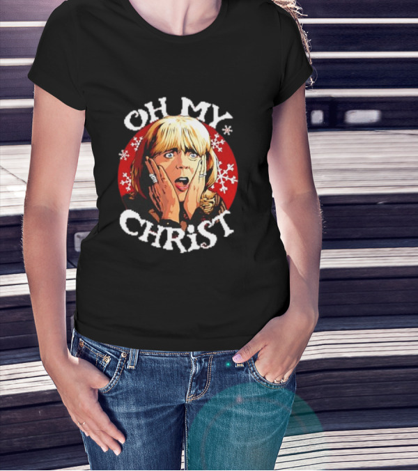 Oh My Christ Pam Christmas Jumper Holiday Snowflakes Classic Scene T-Shirt