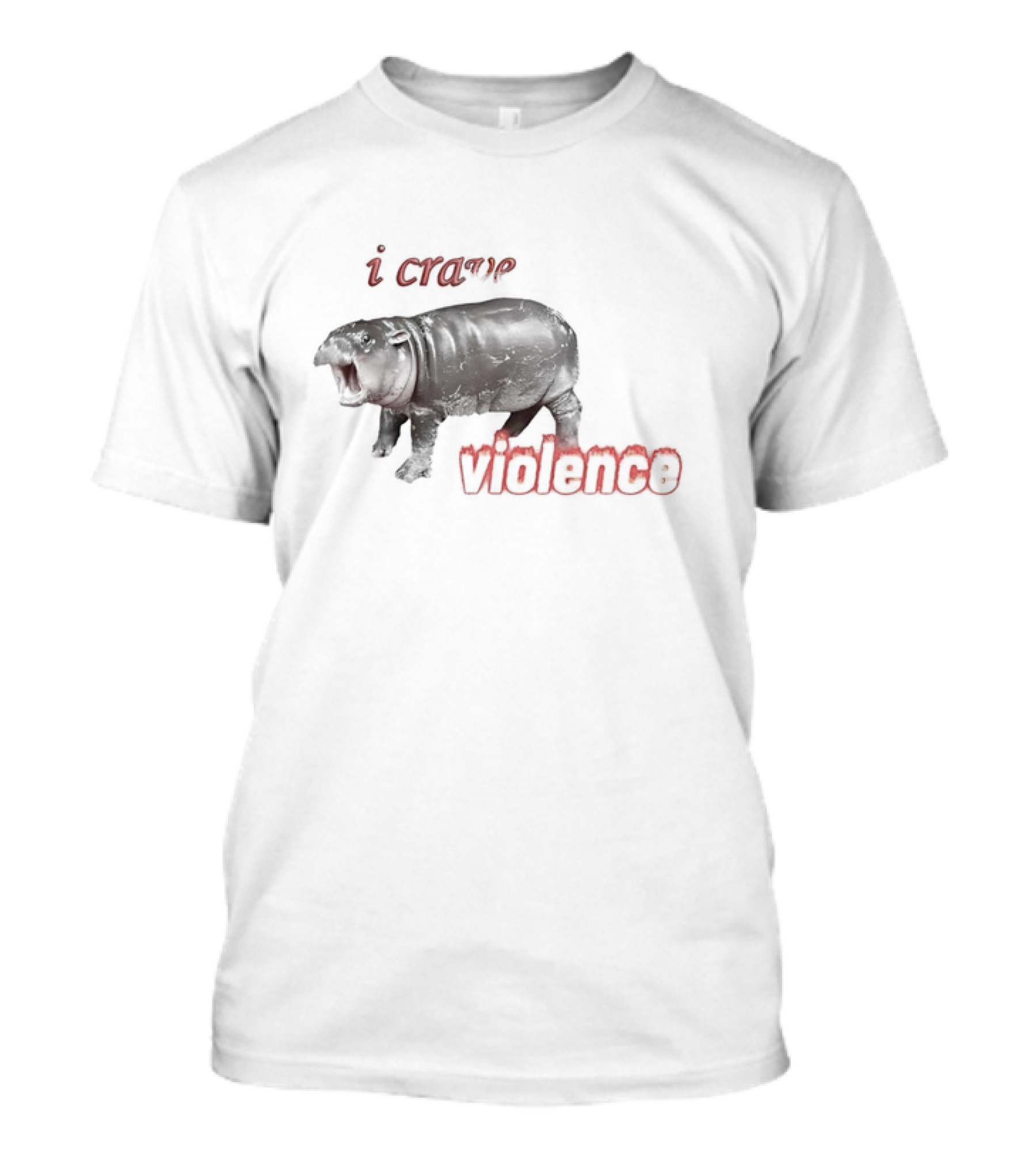 I Crave Violence Angry Hippo Mood T-Shirt