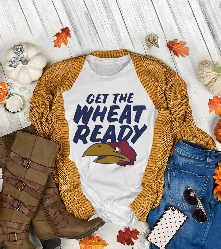 Kansas Jayhawks Get the Wheat Ready Motivational Phrase with Team Mascot T-Shirt