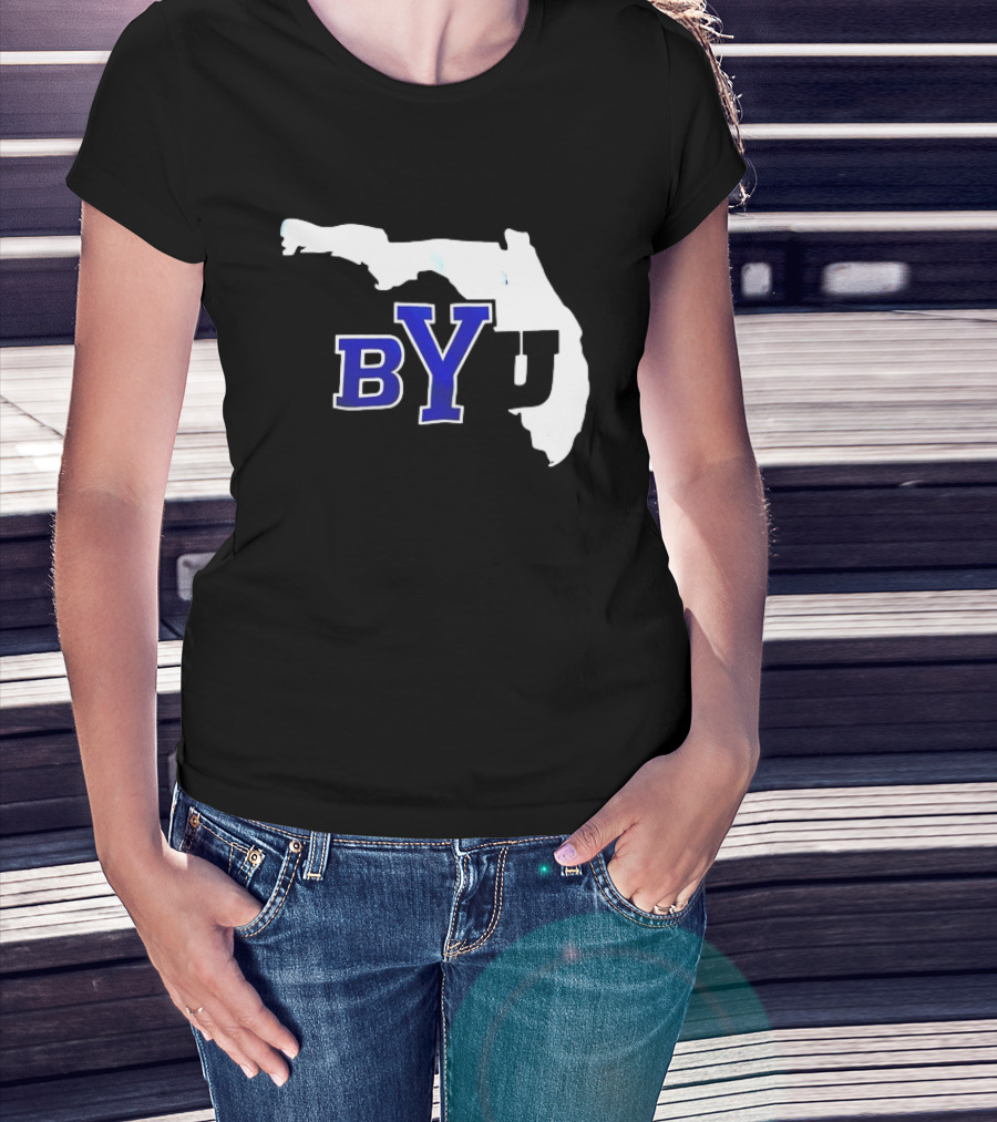 BYU Logo Over Florida Map T-Shirt