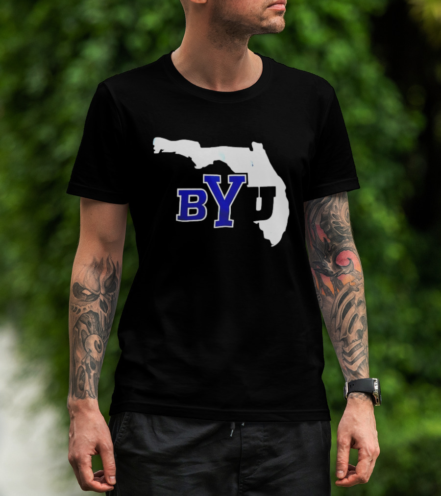 BYU Logo Over Florida Map T-Shirt