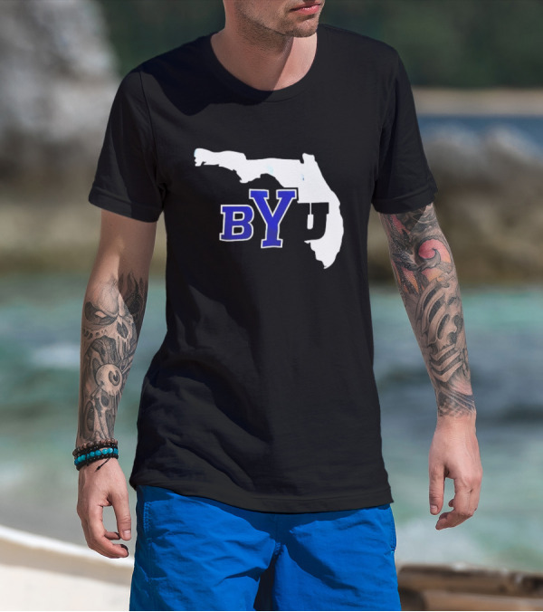 BYU Logo Over Florida Map T-Shirt