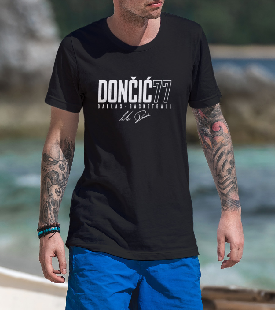 DONČIĆ 77 Dallas Basketball Signature T-Shirt