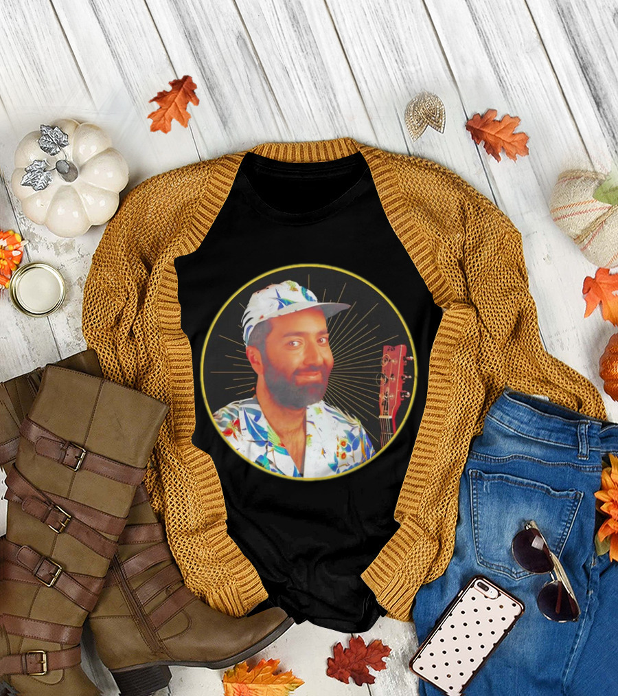 Raffi is Gold Classic Music Icon with Colorful Shirt and Guitar T-Shirt