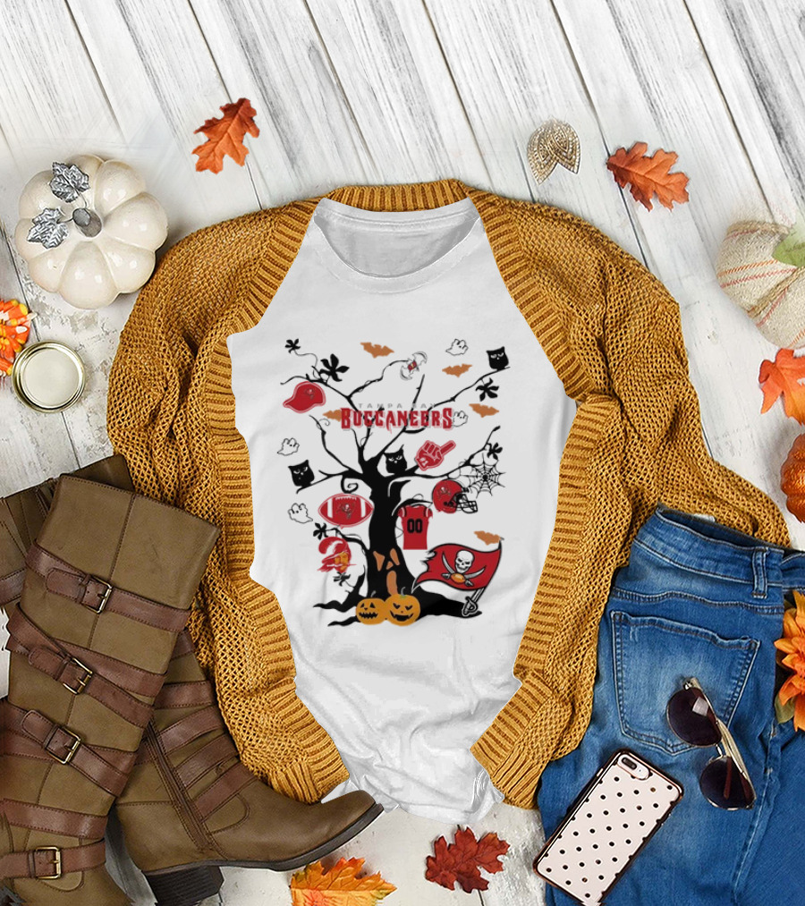 Halloween Tree Tampa Bay Buccaneers NFL T-Shirt