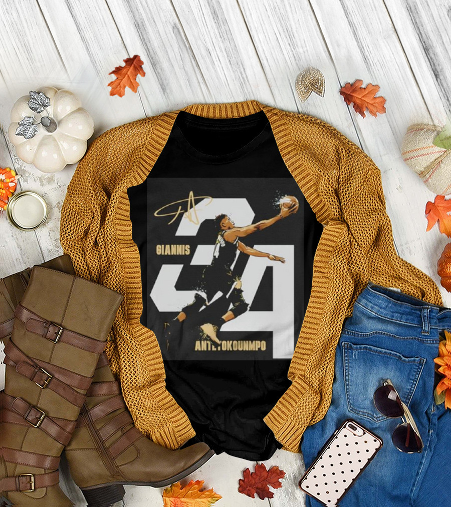 Giannis Antetokounmpo Dunk Signature Number 34 Basketball T-Shirt