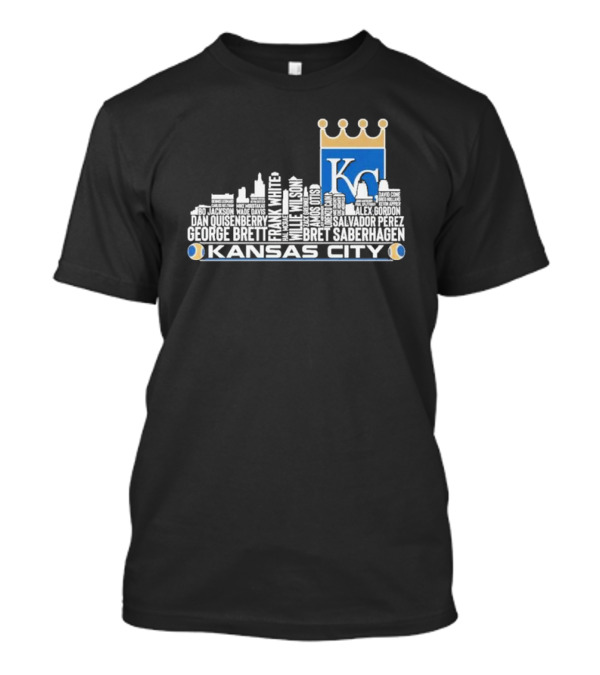 Kansas City Royals 2024 Players Names Skyline T-Shirt