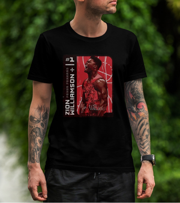 Zion Williamson #1 Power Forward Basketball Signature Card T-Shirt