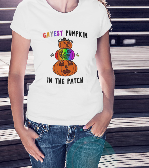 Gayest Pumpkin In The Patch Rainbow Jack-O'-Lanterns T-Shirt