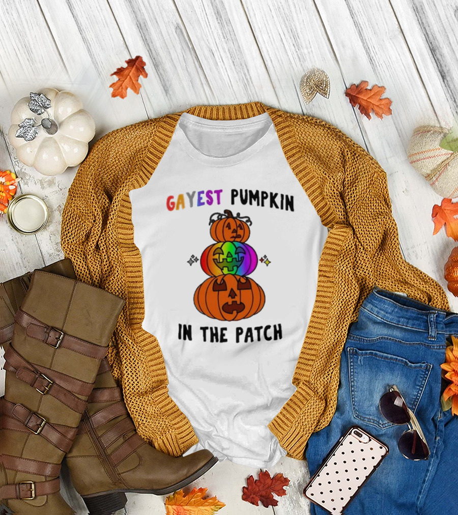 Gayest Pumpkin In The Patch Rainbow Jack-O'-Lanterns T-Shirt