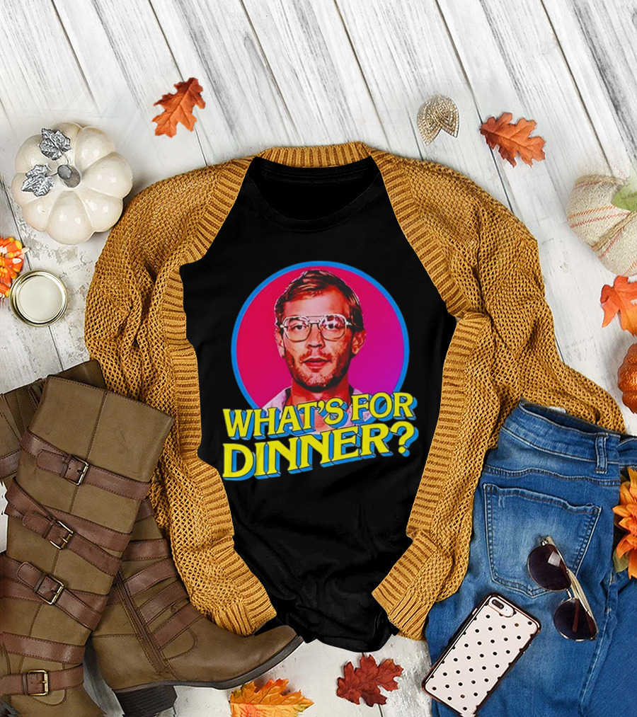 Jeffrey Dahmer What's for Dinner Retro Style Vintage Glasses Circle T-Shirt