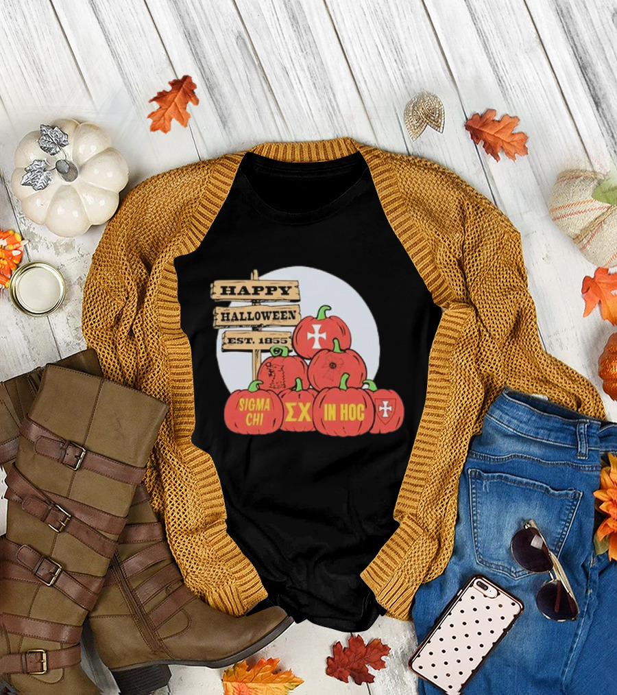 Happy Halloween 2024 Sigma Chi ΣΧ In Hoc Est. 1855 T-Shirt