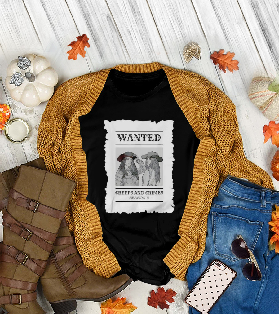 Wanted Creeps and Crimes Season 5 Cowboy Hat T-Shirt