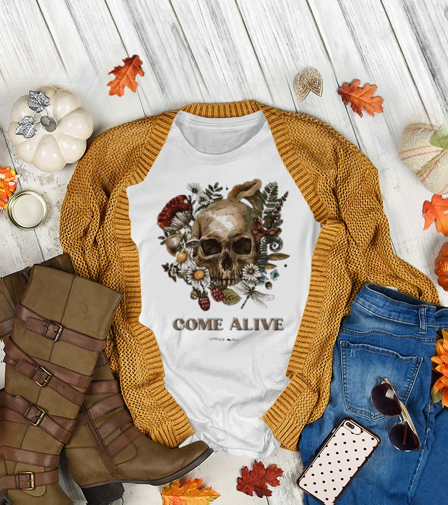 Come Alive Skull Ezekiel 37 Vintage Floral Elements T-Shirt