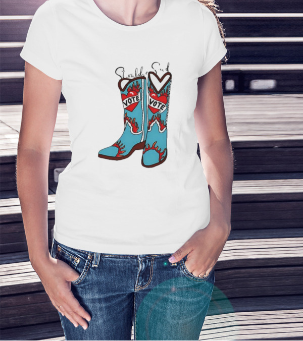 Vote In Heart Boots With Swifties For Kamala Should've Said Vote T-Shirt