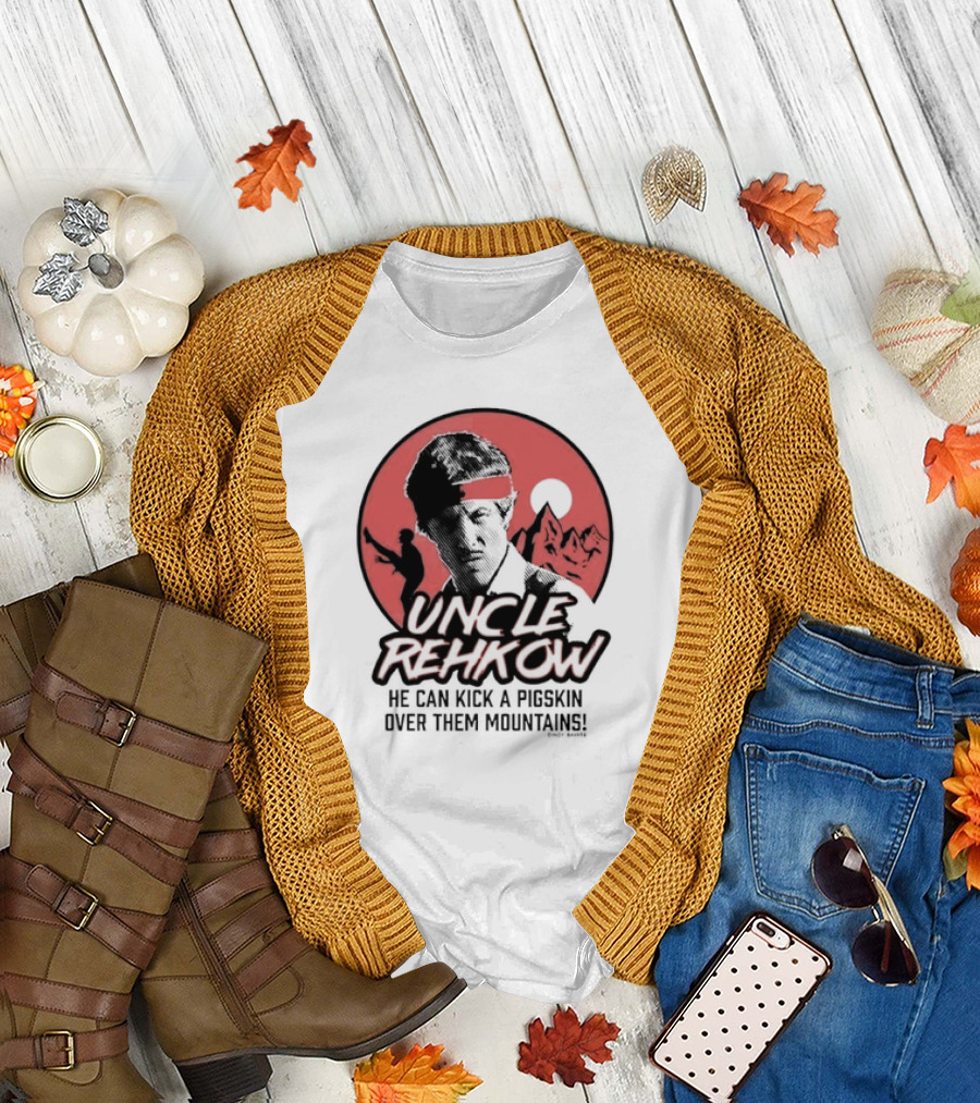 Uncle Rehkow He Can Kick a Pigskin Over Them Mountains Retro Vintage Karate T-Shirt