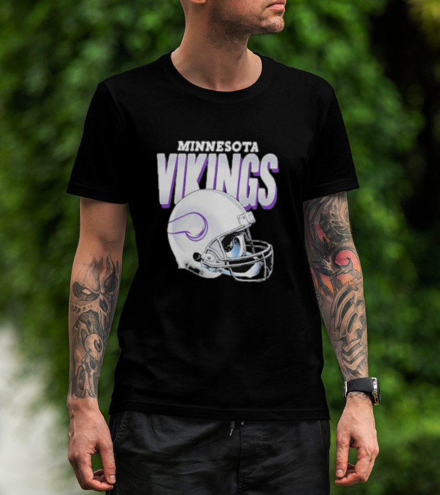 Minnesota Vikings Gradient Helmet NFL Merchandise T-Shirt