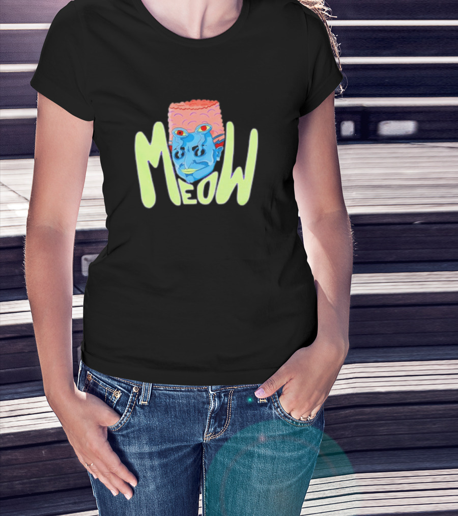 Meow Not Gary Snail Man Cartoon Multicolored Text And Unique Character T-Shirt