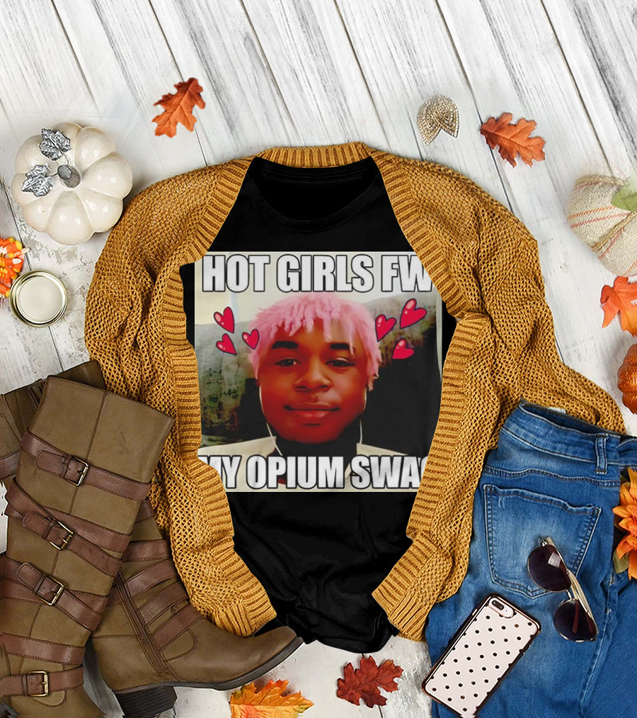 Hot Girls FW My Opium Swag Pink Hair Hearts T-Shirt