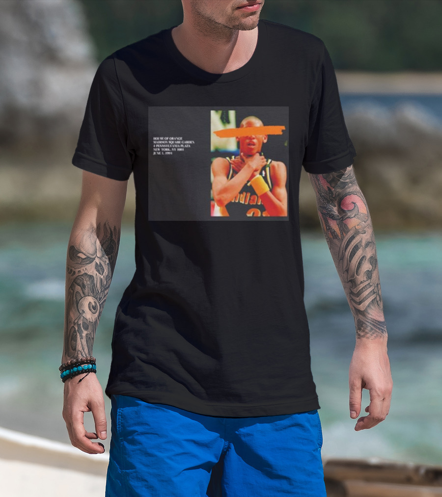 Reggie Miller Choke Gesture MSG 4 Pennsylvania Plaza June 1 1994 T-Shirt