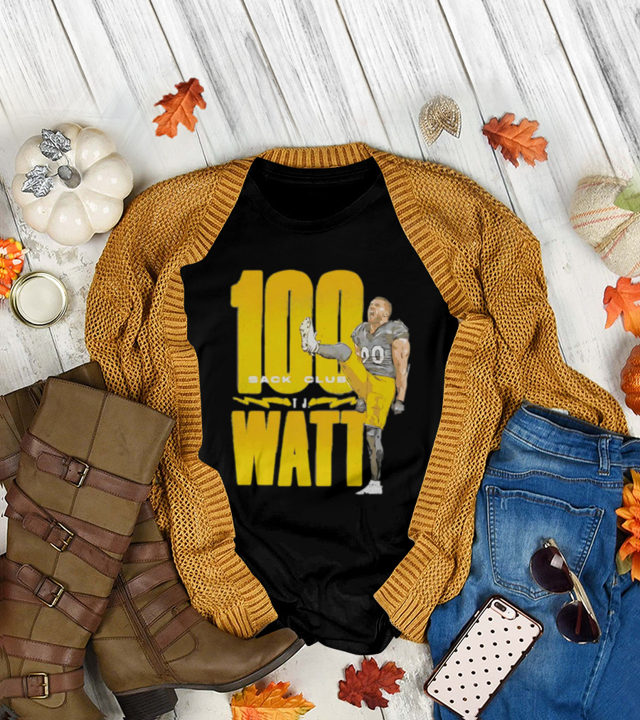 TJ Watt 100 Sack Club Pittsburgh Steelers NFL Football Vintage T-Shirt
