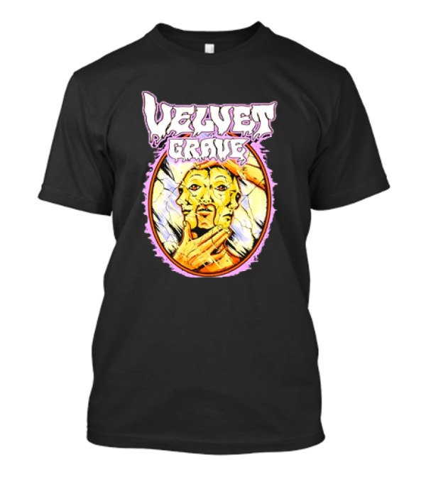 Velvet Grave Horror Retro Surreal Multi-Faced Mask T-Shirt