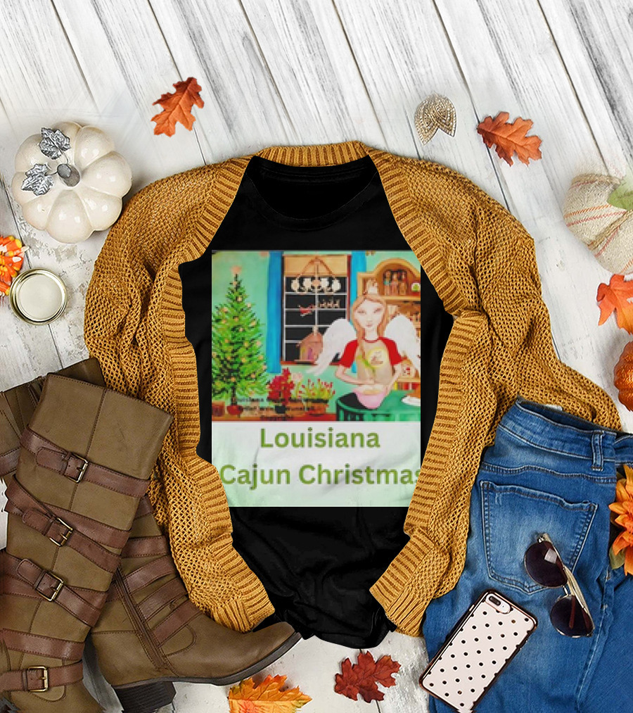 Louisiana Cajun Christmas by Wendy Wunstell Featuring Angel Baking Decorations T-Shirt