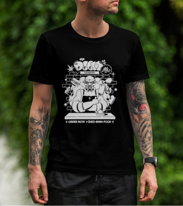 MF Doom's Diner Chef Doom Order Now Retro 585-8MM-FOOD T-Shirt
