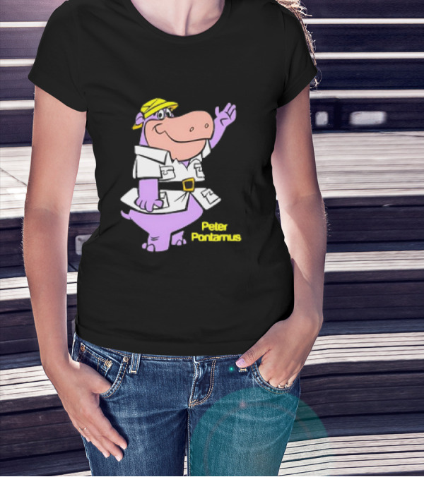 Peter Pontamus Cartoon Cute Hippo Safari T-Shirt