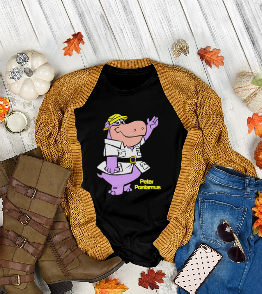 Peter Pontamus Cartoon Cute Hippo Safari T-Shirt
