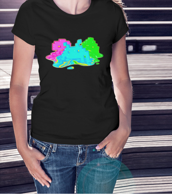 Space Invaders Melting Retro Arcade Aliens T-Shirt