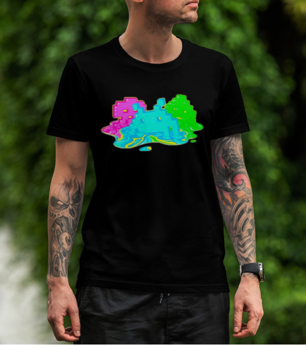 Space Invaders Melting Retro Arcade Aliens T-Shirt