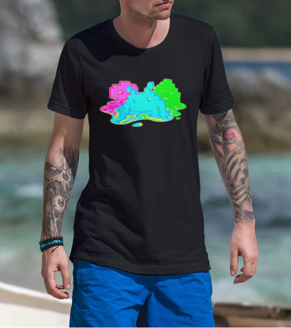 Space Invaders Melting Retro Arcade Aliens T-Shirt