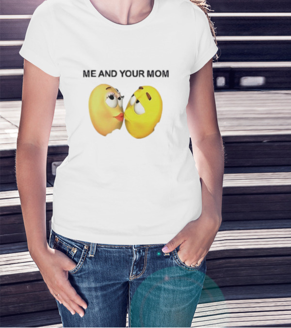 Smiley Face Me And Your Mom Emoji Couple T-Shirt