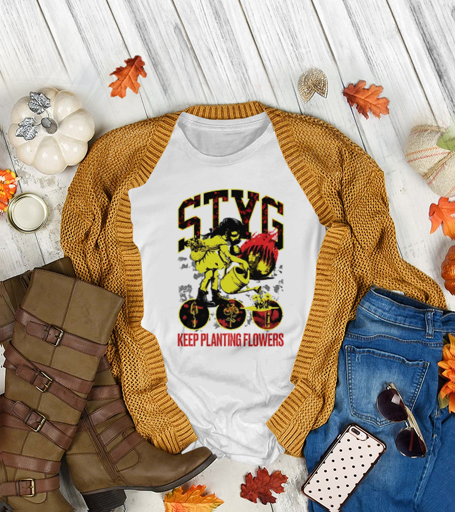 STYG Keep Planting Flowers Watering Can Explosion T-Shirt