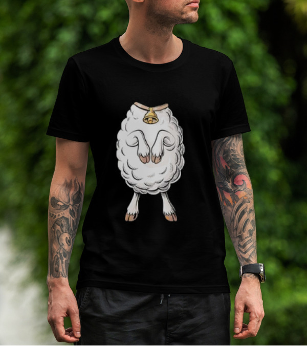 Adult Lamb Costume Meme Headless Fleece Bell T-Shirt