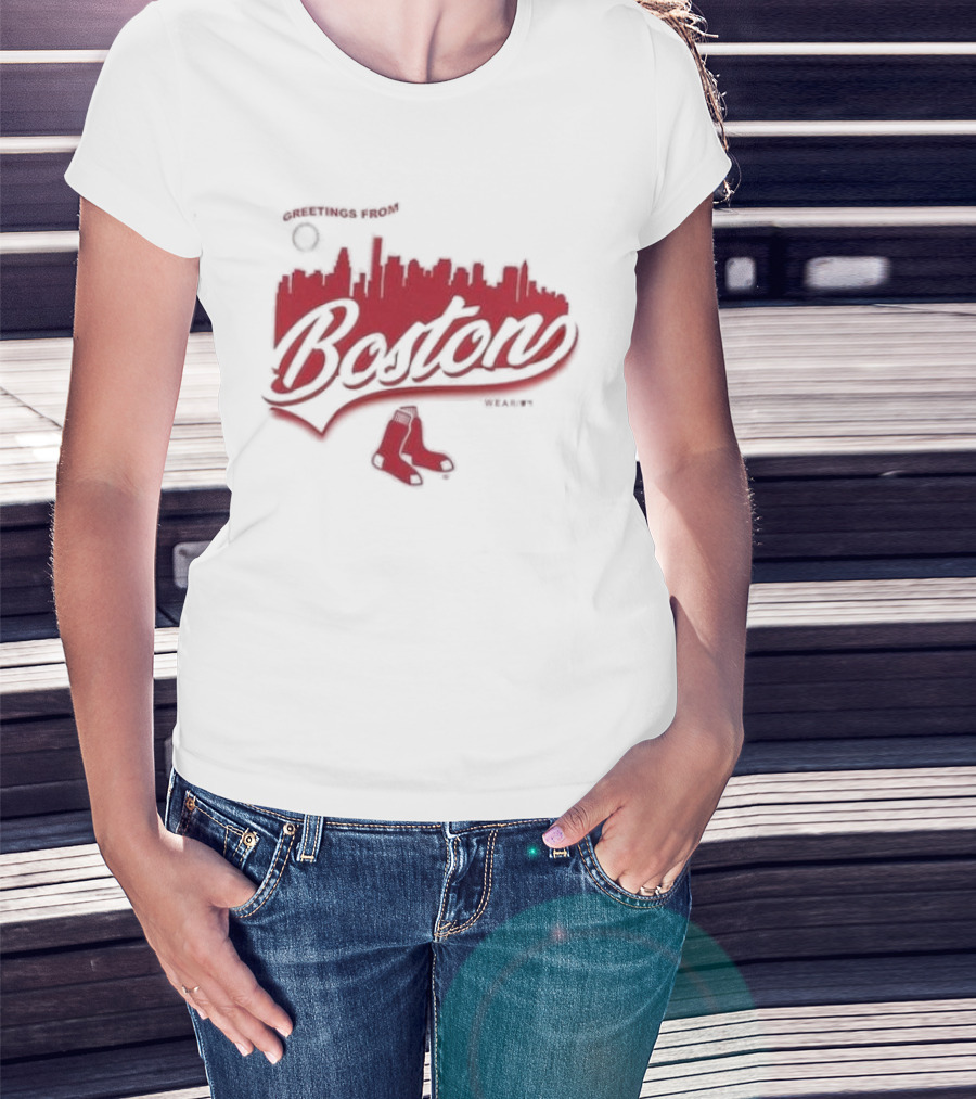 Greetings From Boston Red Sox Skyline T-Shirt