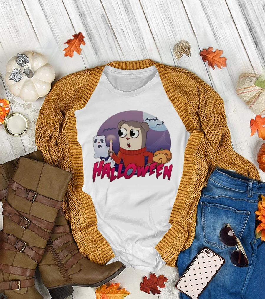 Halloween Jimmy Cartoon Candle Ghost Pumpkin Bats T-Shirt