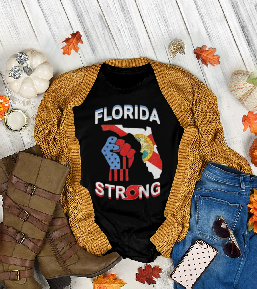 Florida Strong Pride Support Floridians State Flag Fist T-Shirt