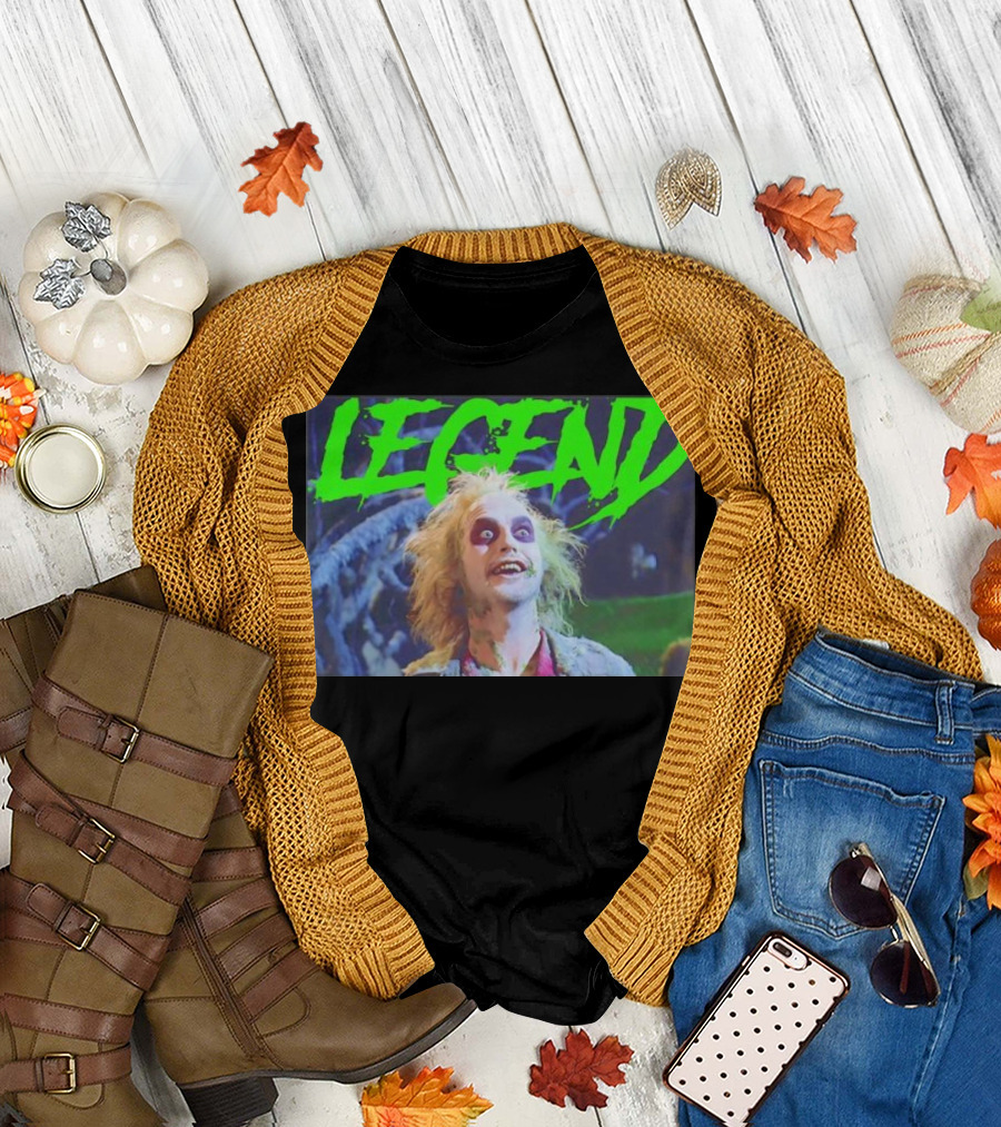 Showtime Beetlejuice Spooky Legend Retro Green Text T-Shirt