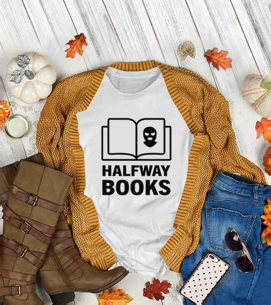 HALFWAY BOOKS Mask Icon Open Book T-Shirt