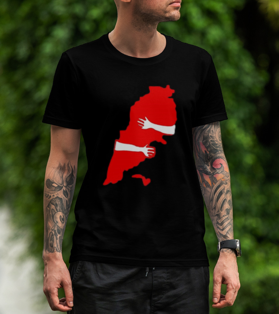Lebanese Hug Red Map Embrace T-Shirt