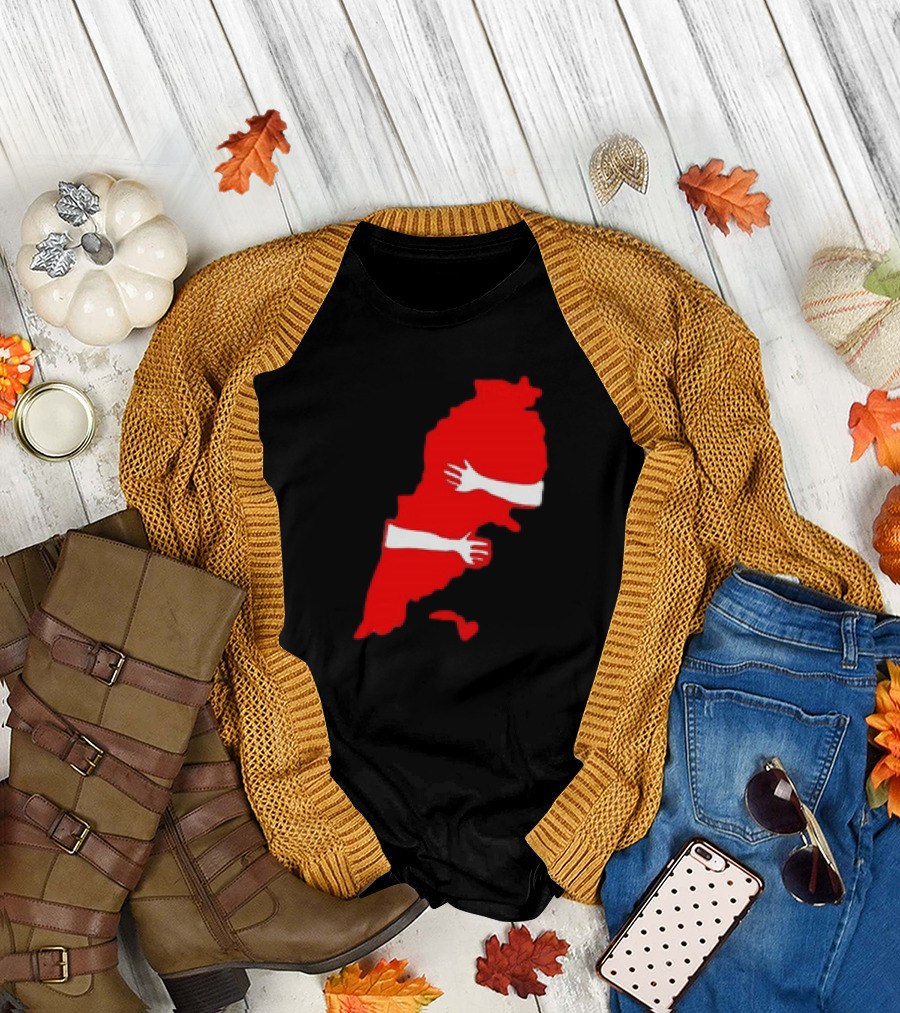 Lebanese Hug Red Map Embrace T-Shirt
