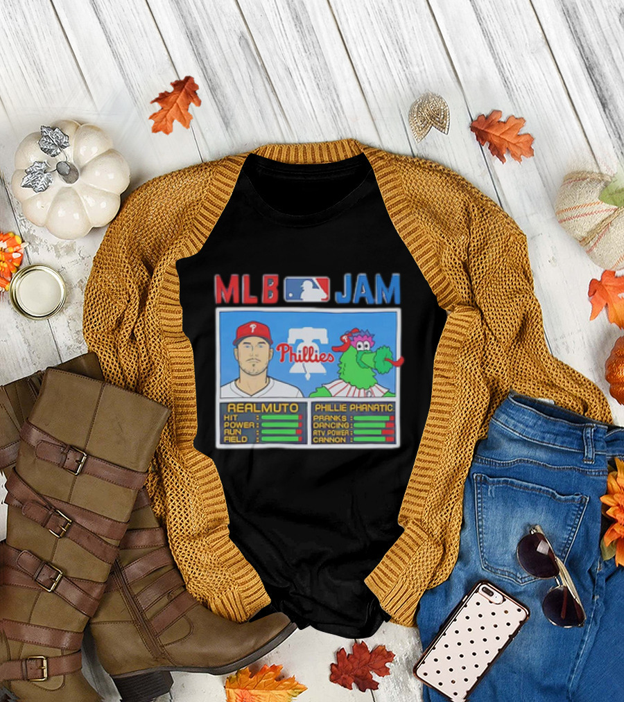 MLB JAM Phillies Realmuto Phillie Phanatic Fun Stats T-Shirt