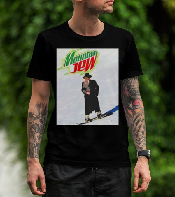 Mountain Jew Skiing Parody On Iconic Soda T-Shirt