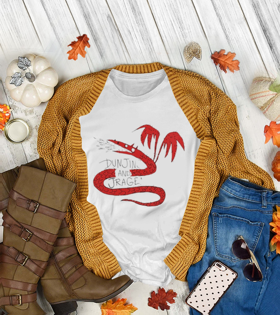 Dunjins and Jragens Fire-Breathing Red Serpent with Wings T-Shirt