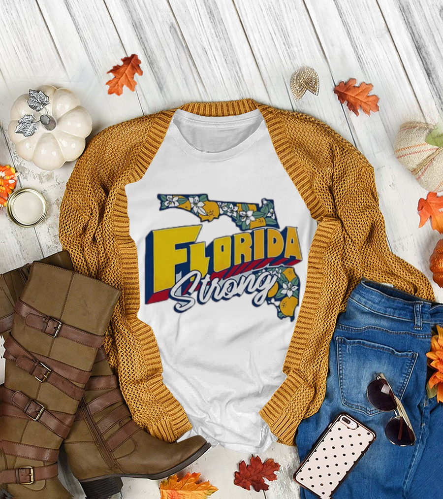 Florida Strong State Outline Orange Blossom T-Shirt