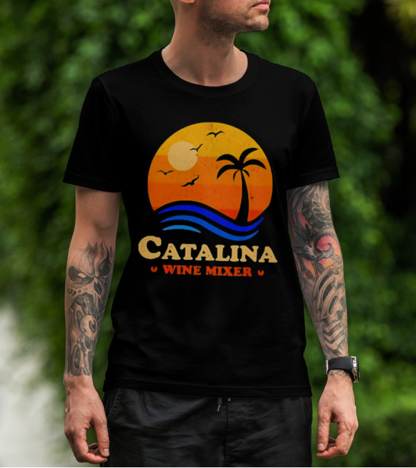 Step Brothers Catalina Wine Mixer Vintage Sunset Palm Island T-Shirt