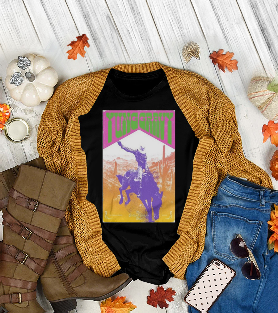 Yung Gravy The Gravy Train Tour The Fillmore Detroit In Detroit, MI Oct 12 2024 Event Rider Cactus Scene T-Shirt